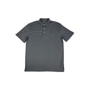 Ariat Tek Polo Shirt Mens Medium Gray AOP SS Golf UV Geometric Breathable